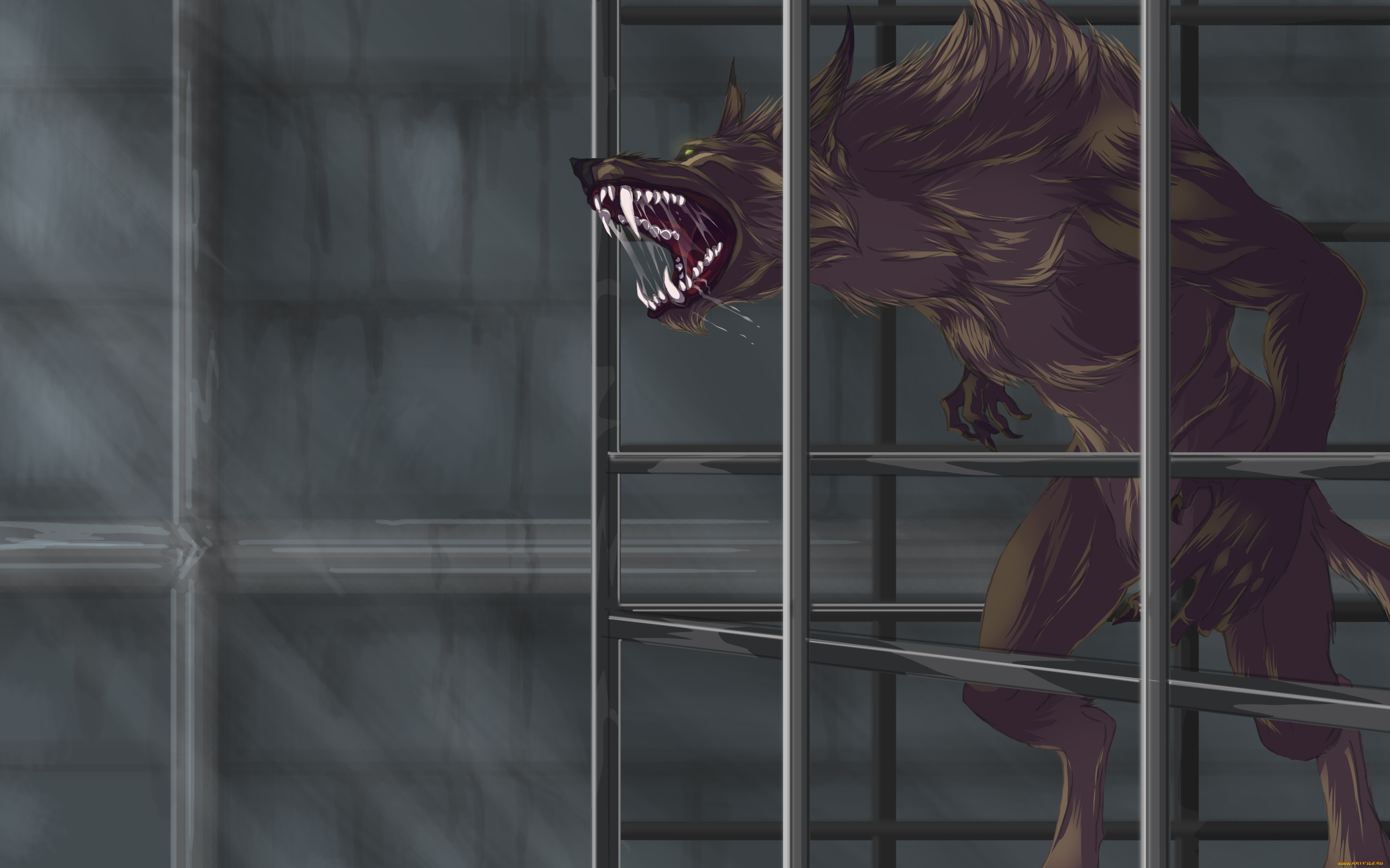 Волк в клетке арт